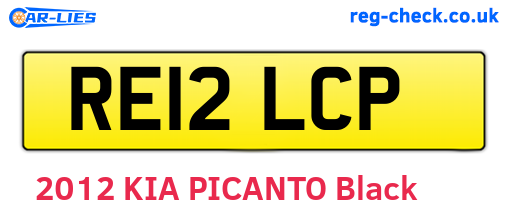 RE12LCP are the vehicle registration plates.