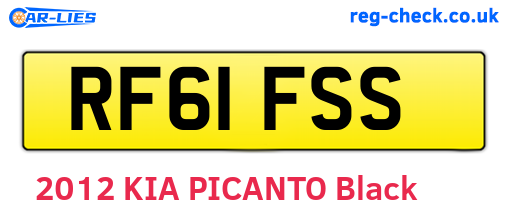 RF61FSS are the vehicle registration plates.