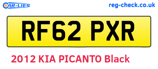 RF62PXR are the vehicle registration plates.