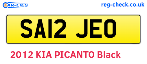 SA12JEO are the vehicle registration plates.