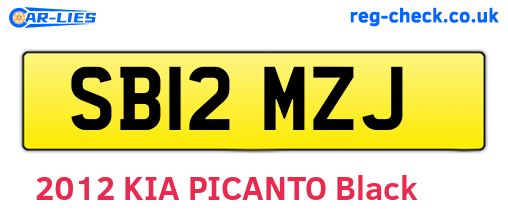SB12MZJ are the vehicle registration plates.