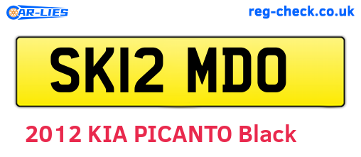 SK12MDO are the vehicle registration plates.