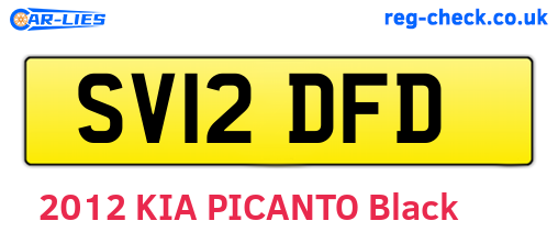SV12DFD are the vehicle registration plates.