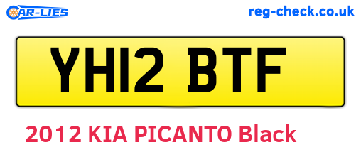 YH12BTF are the vehicle registration plates.