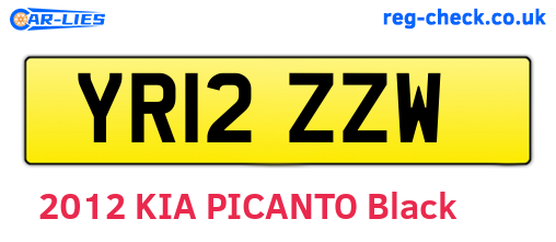 YR12ZZW are the vehicle registration plates.