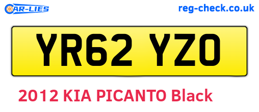 YR62YZO are the vehicle registration plates.
