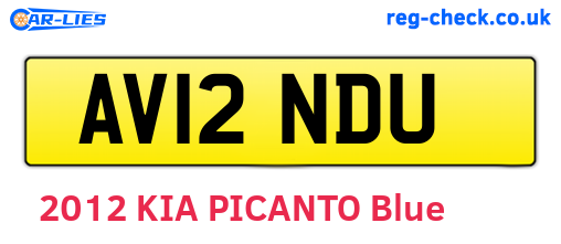 AV12NDU are the vehicle registration plates.