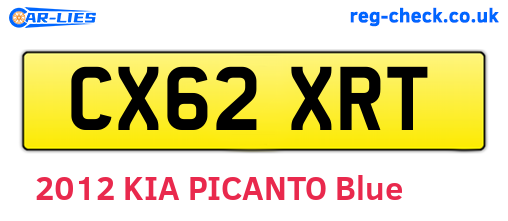 CX62XRT are the vehicle registration plates.