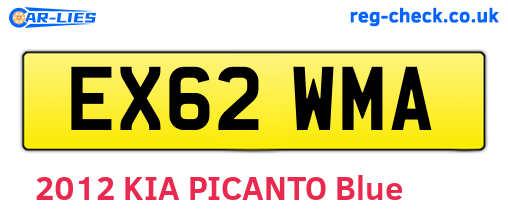 EX62WMA are the vehicle registration plates.