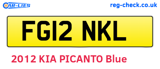 FG12NKL are the vehicle registration plates.