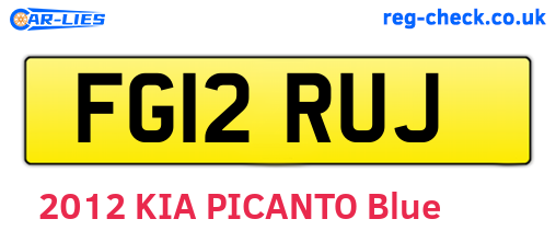 FG12RUJ are the vehicle registration plates.