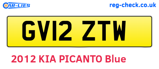GV12ZTW are the vehicle registration plates.