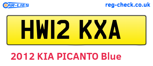 HW12KXA are the vehicle registration plates.