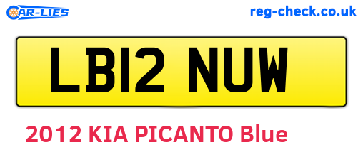LB12NUW are the vehicle registration plates.