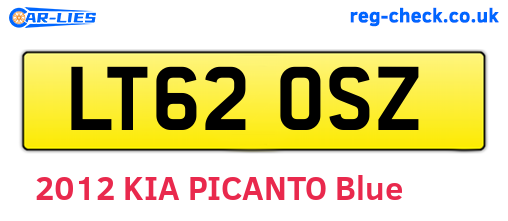 LT62OSZ are the vehicle registration plates.