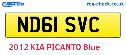 ND61SVC are the vehicle registration plates.