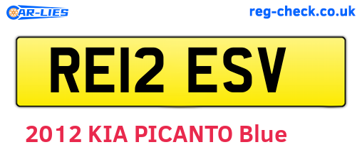 RE12ESV are the vehicle registration plates.