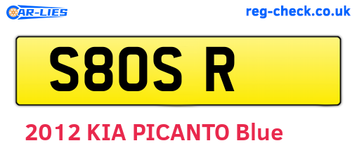 S8OSR are the vehicle registration plates.