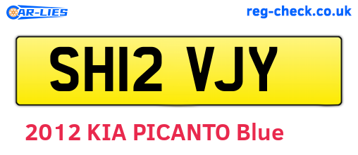 SH12VJY are the vehicle registration plates.