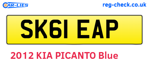 SK61EAP are the vehicle registration plates.