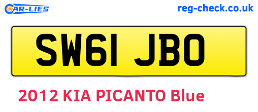 SW61JBO are the vehicle registration plates.