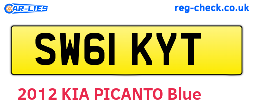 SW61KYT are the vehicle registration plates.