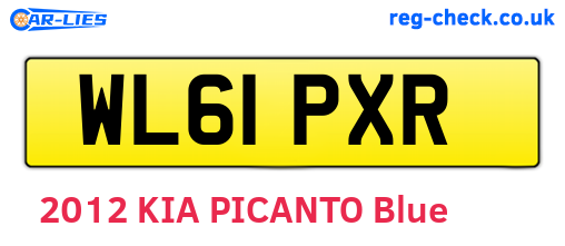 WL61PXR are the vehicle registration plates.