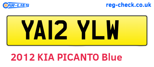 YA12YLW are the vehicle registration plates.