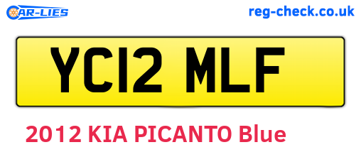 YC12MLF are the vehicle registration plates.