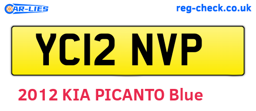YC12NVP are the vehicle registration plates.