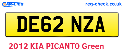 DE62NZA are the vehicle registration plates.