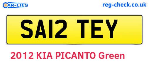 SA12TEY are the vehicle registration plates.