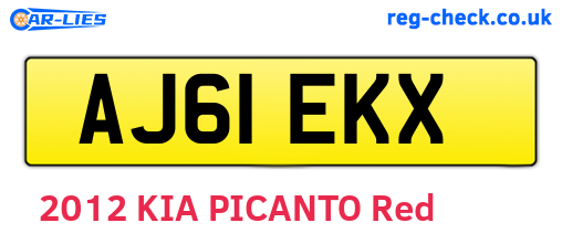 AJ61EKX are the vehicle registration plates.