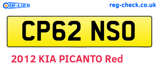 CP62NSO are the vehicle registration plates.
