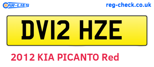 DV12HZE are the vehicle registration plates.