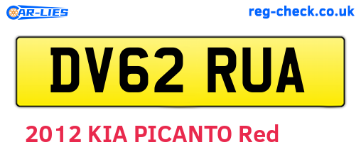 DV62RUA are the vehicle registration plates.