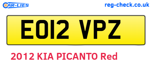 EO12VPZ are the vehicle registration plates.