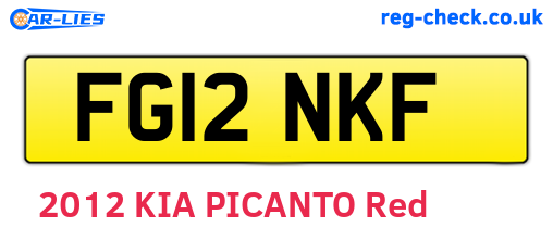 FG12NKF are the vehicle registration plates.