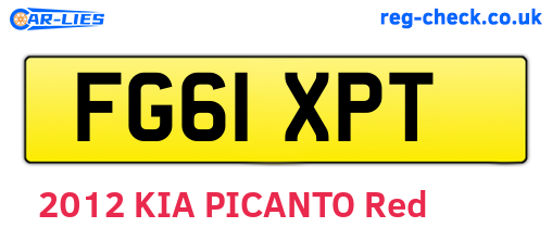 FG61XPT are the vehicle registration plates.