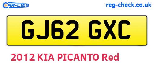 GJ62GXC are the vehicle registration plates.