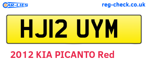 HJ12UYM are the vehicle registration plates.