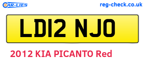 LD12NJO are the vehicle registration plates.