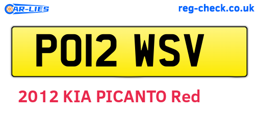 PO12WSV are the vehicle registration plates.