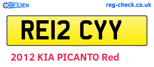 RE12CYY are the vehicle registration plates.