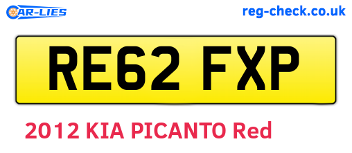 RE62FXP are the vehicle registration plates.
