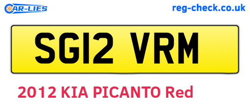 SG12VRM are the vehicle registration plates.