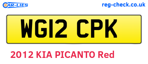 WG12CPK are the vehicle registration plates.