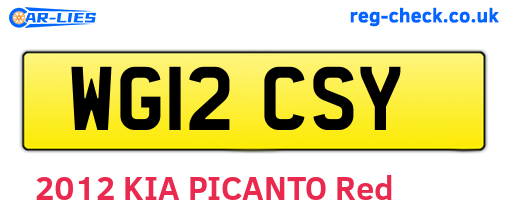 WG12CSY are the vehicle registration plates.