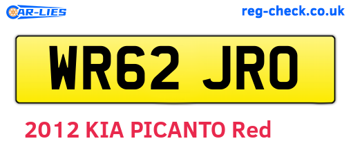 WR62JRO are the vehicle registration plates.
