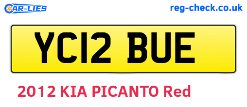 YC12BUE are the vehicle registration plates.